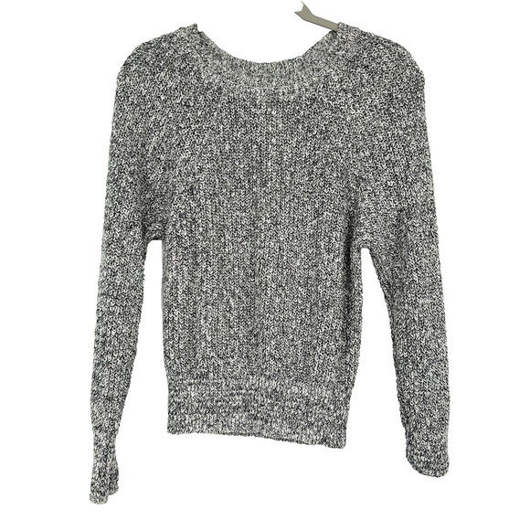 Free People Electric City Sweater Marled Black Pullover Knit Crew Neck Size M - Picture 1 of 11